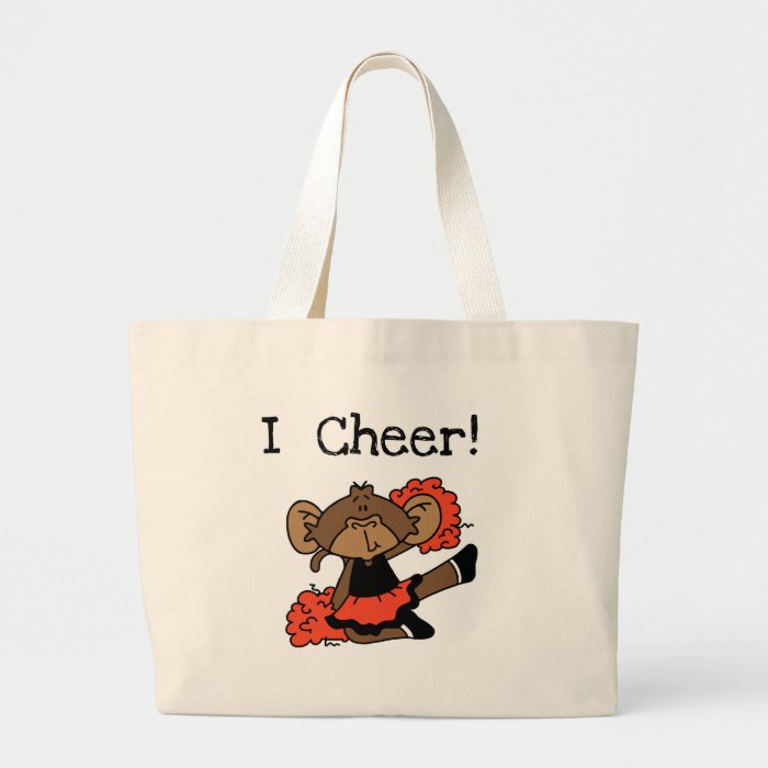 Monkey Cheerleader Orange and Black Tote Bags