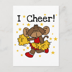 Monkey Cheerleader Red and Gold T-shirts and Gifts Postcard