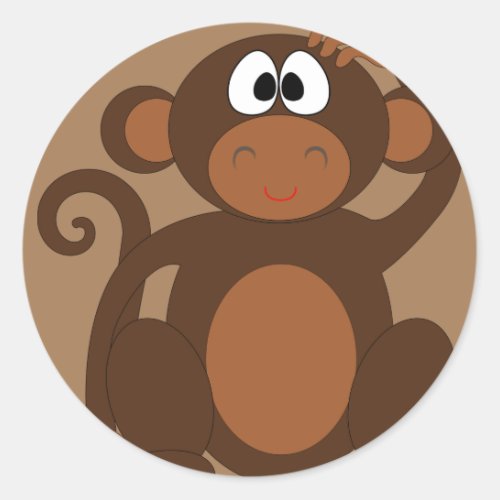 monkey_chimp_ape_chimpanzee_animal classic round sticker