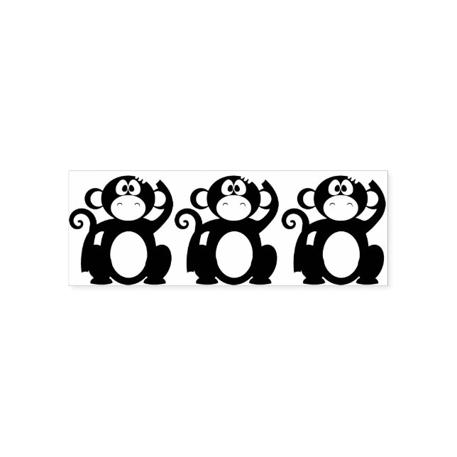 monkey-chimp-ape-chimpanzee-animal self-inking stamp (Design)