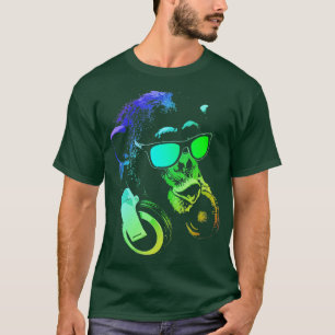 Monkey Chimp With Sunglasses And Headphones  T-Shirt