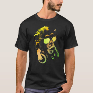 Monkey Chimp With Sunglasses And Headphones T-Shirt