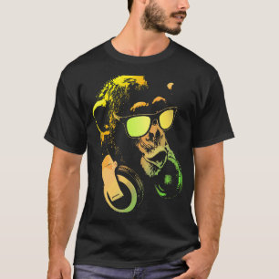 Monkey Chimp With Sunglasses And Headphones T-Shirt