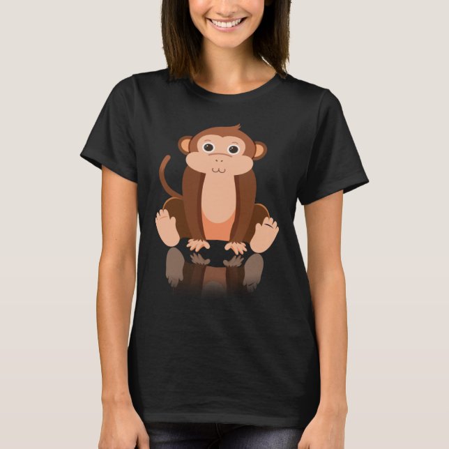 Monkey Chimpanzee Ape Zoo Animal T-Shirt (Front)