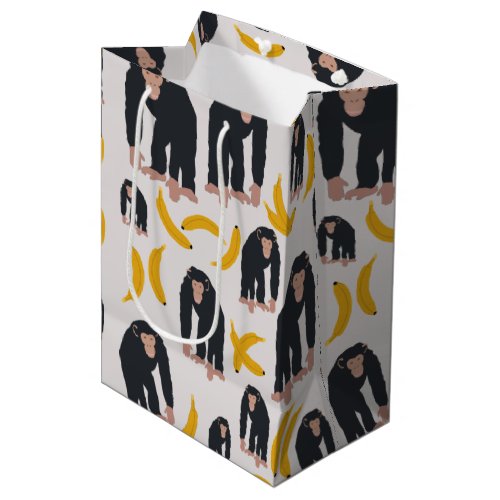Monkey Chimpanzee  Banana Pattern Medium Gift Bag