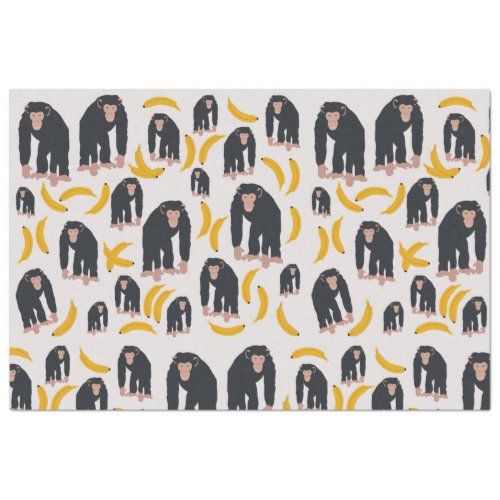 Monkey Chimpanzee  Banana Pattern  Tissue Paper