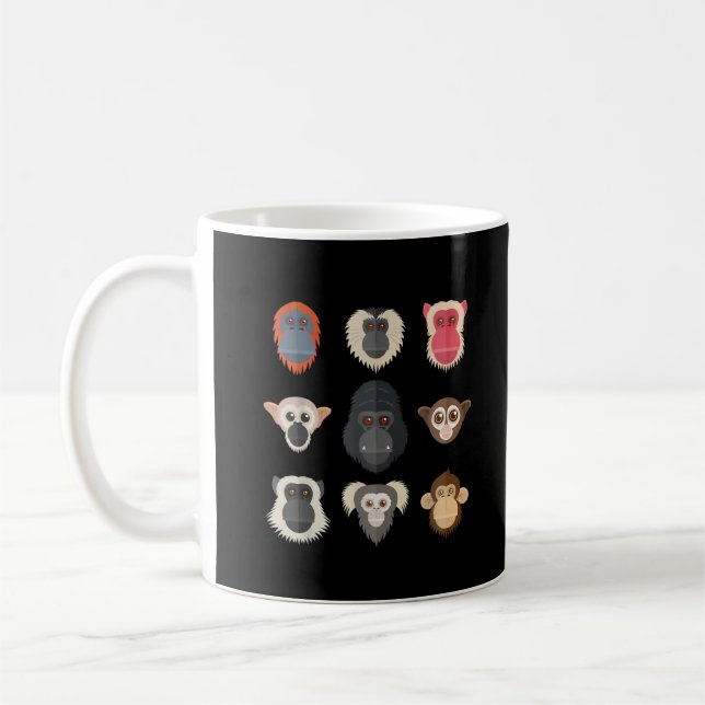 Monkey Chimpanzee Gorilla Spider Monkey Squirrel M Coffee Mug (Left)