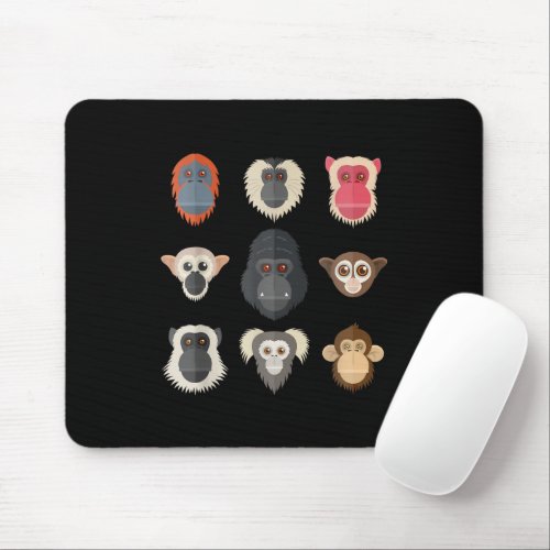 Monkey Chimpanzee Gorilla Spider Monkey Squirrel M Mouse Pad