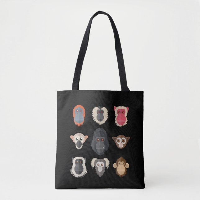 Monkey Chimpanzee Gorilla Spider Monkey Squirrel M Tote Bag (Front)