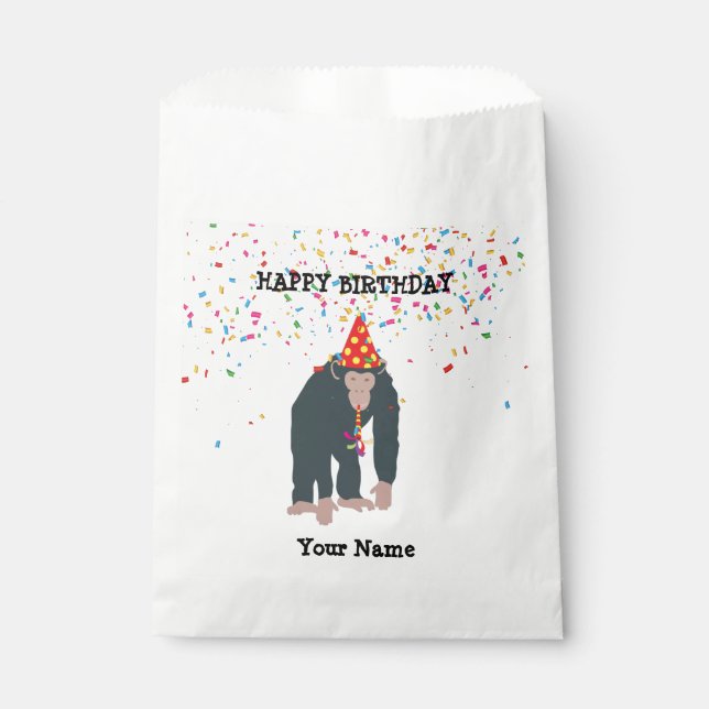 Monkey Chimpanzee Partying Animals Having a Party  Favor Bag (Front)