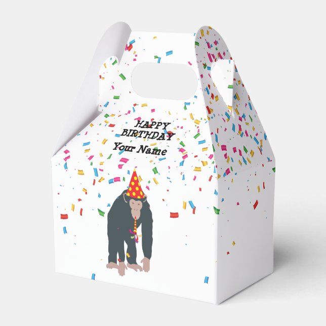 Monkey Chimpanzee Partying Animals Having a Party Favor Boxes (Front Side)