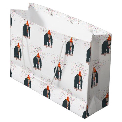 Monkey Chimpanzee Partying Animals Having a Party  Large Gift Bag