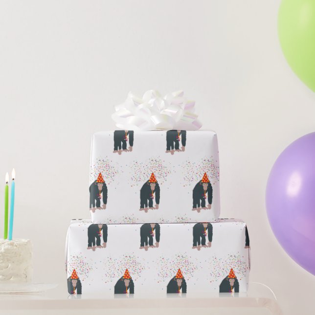 Monkey Chimpanzee Partying Animals Having a Party  Wrapping Paper (Party Gifts)