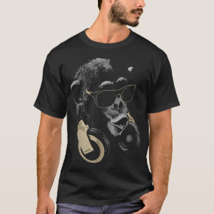 Monkey Chimpanzee with Sunglasses and Headphones T-Shirt