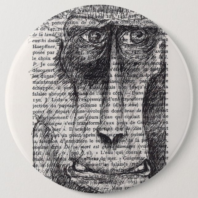 Monkey Chinese New Year 2016 Chinese Astrology Pinback Button (Front)