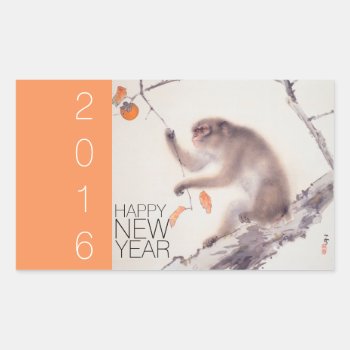 Monkey Chinese New Year Custom 2016 Japanese Art Rectangular Sticker by 2016_Year_of_Monkey at Zazzle