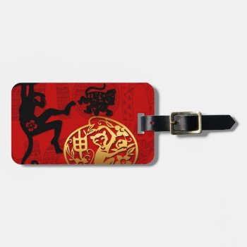 Monkey Chinese Year Zodiac Birthday Luggage Tag by 2016_Year_of_Monkey at Zazzle