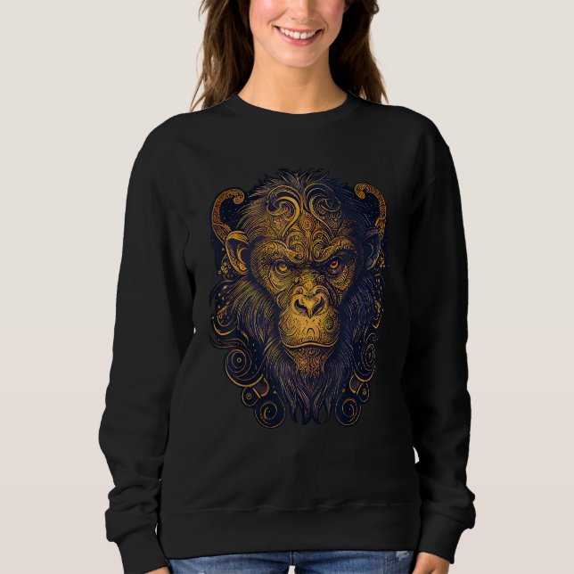 Monkey Chinese Zodiac Animal Horoscope Astrology Sweatshirt (Front)