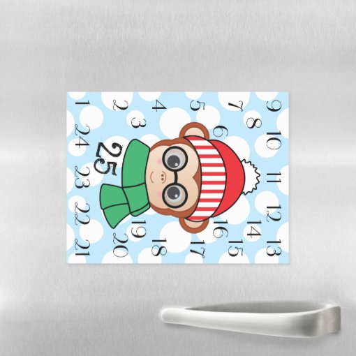 Monkey Christmas Advent Calendar Dry Erase Sheet Zazzle