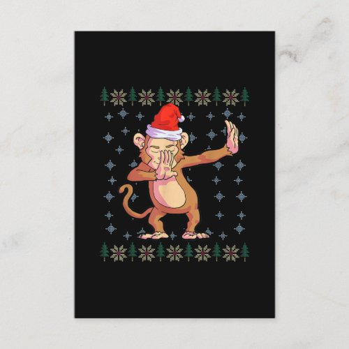 Monkey Christmas Boys Santa Hat Monkey Lover Enclosure Card