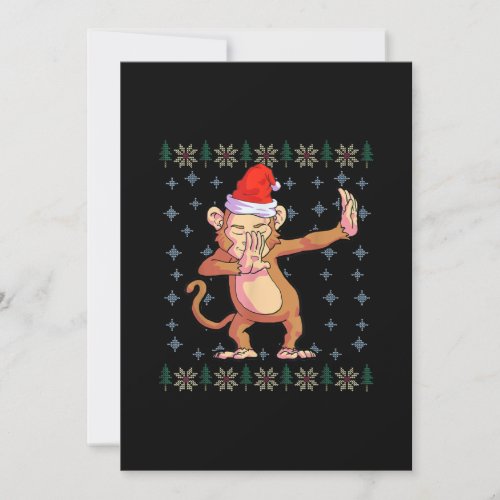 Monkey Christmas Boys Santa Hat Monkey Lover Invitation