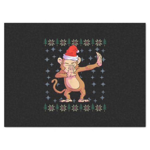 Monkey Christmas Boys Santa Hat Monkey Lover Tissue Paper