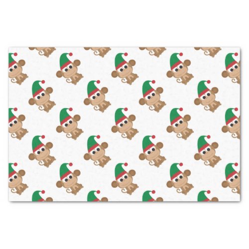 Monkey Christmas Elf Tissue Paper