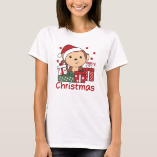 Monkey Christmas Gift Winter Animals Monkeys T-Shirt