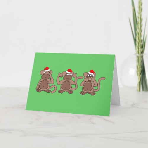 monkey Christmas Holiday Card