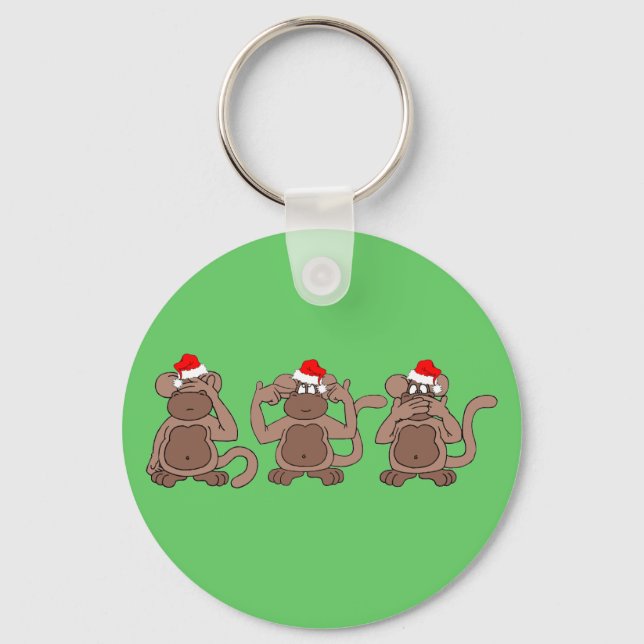 monkey Christmas Keychain (Front)