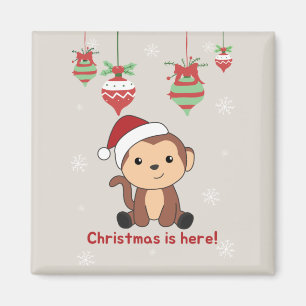 Monkey Christmas Snow Winter Animals Monkeys Magne Magnet