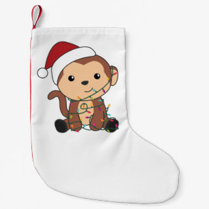 Monkey Christmas Snow Winter Animals Monkeys Small Christmas Stocking
