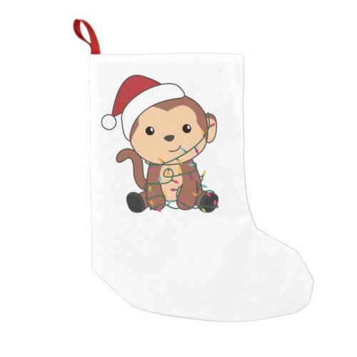 Monkey Christmas Snow Winter Animals Monkeys Small Christmas Stocking