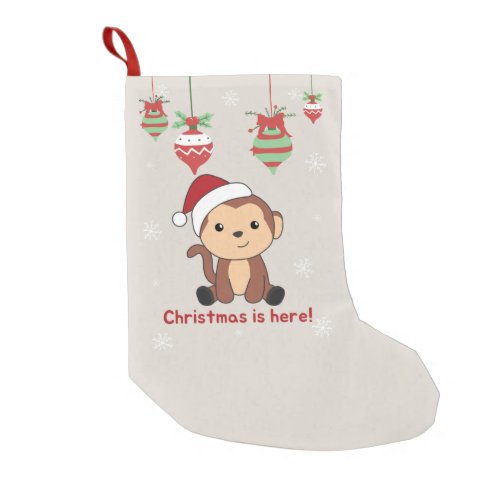 Monkey Christmas Snow Winter Animals Monkeys Small Small Christmas Stocking