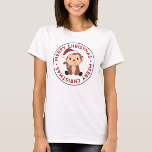 Monkey Christmas Snow Winter Animals Monkeys T-Shirt