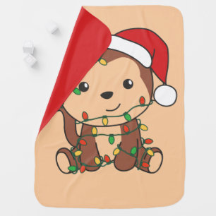 Monkey Christmas Winter Animals Monkeys Baby Blank Blanket