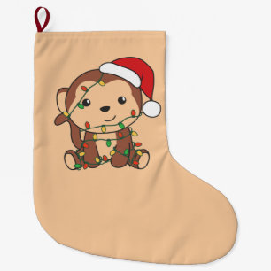 Monkey Christmas Winter Animals Monkeys Large Chri Stocking
