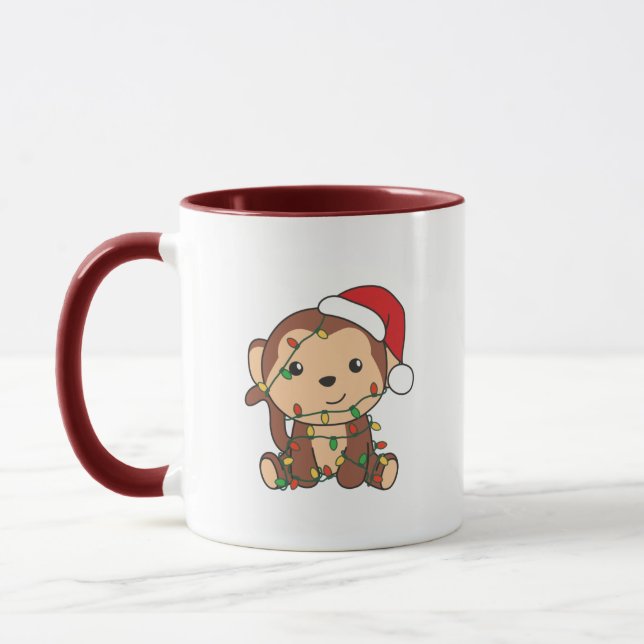Monkey Christmas Winter Animals Monkeys Mug (Left)