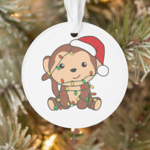 Monkey Christmas Winter Animals Monkeys Ornament