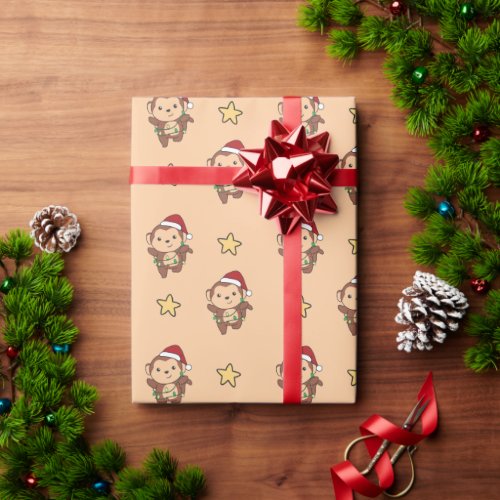 Monkey Christmas Winter Animals Monkeys Wrapping P Wrapping Paper