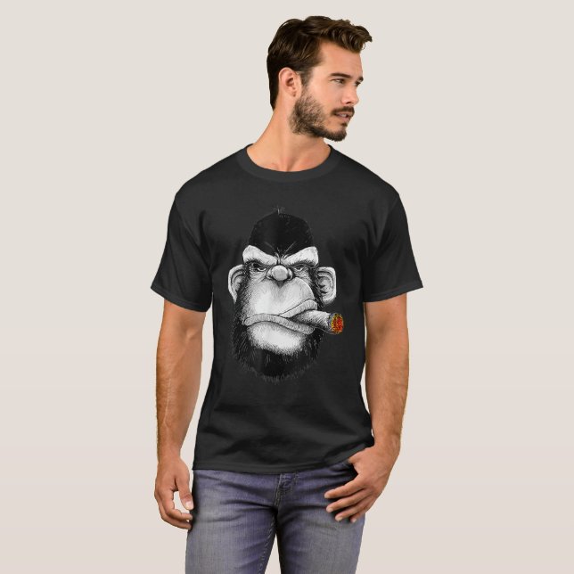 Monkey Cigar Gorilla Smoking Cigarette T-Shirt