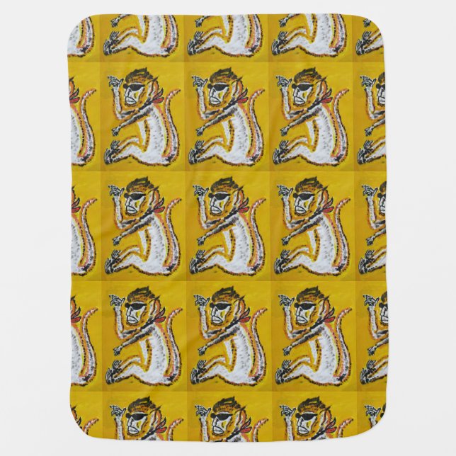 Monkey Circus Art Receiving Blanket (Front)