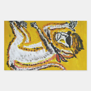 Monkey Circus Art Rectangular Sticker