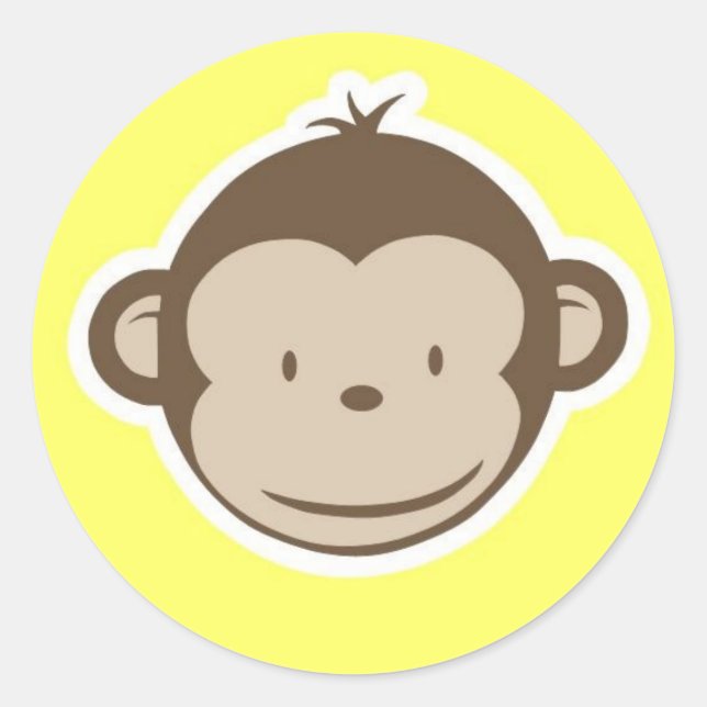 Monkey Classic Round Sticker (Front)