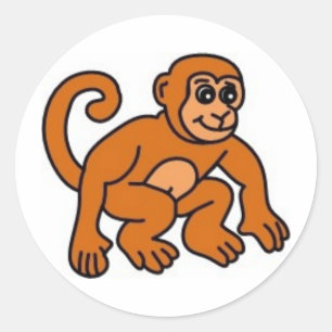 Monkey Classic Round Sticker