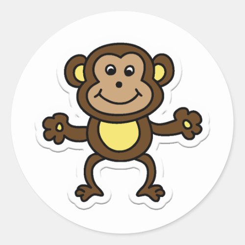 monkey classic round sticker