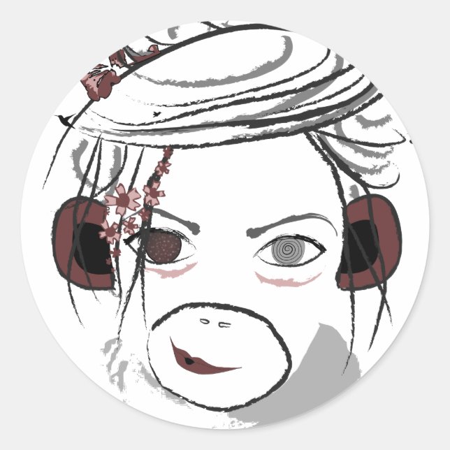 monkey. classic round sticker (Front)