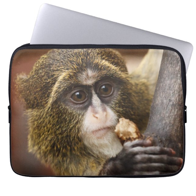 Monkey Climbing Tree Photo Laptop Sleeve (Front)