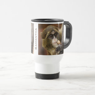 Monkey Climbing Tree Photo Personalised Travel Mug