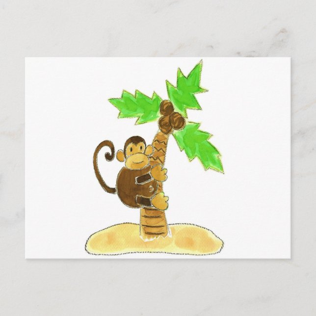 monkey climbing tree postcard (Front)